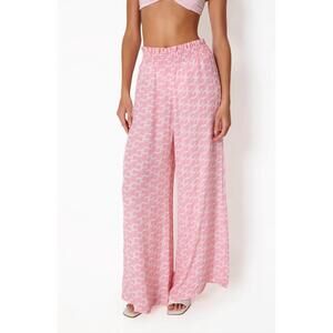 NEW CIN CIN mission wide leg pants in logomania pink